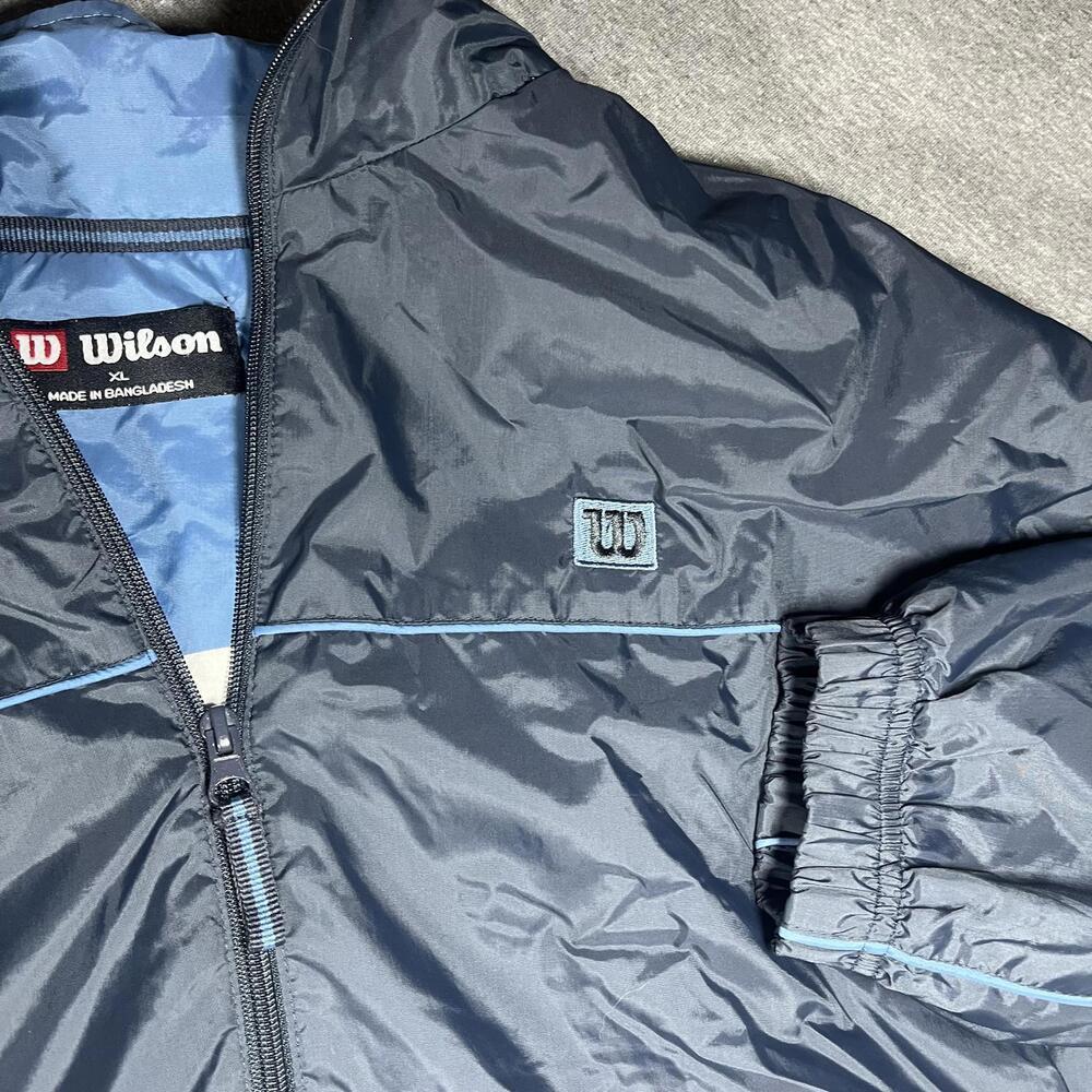 Wilson Men's Golf Windbreaker Jacket XL Black with Blue Trim Mens size XL - Picture 3 of 7